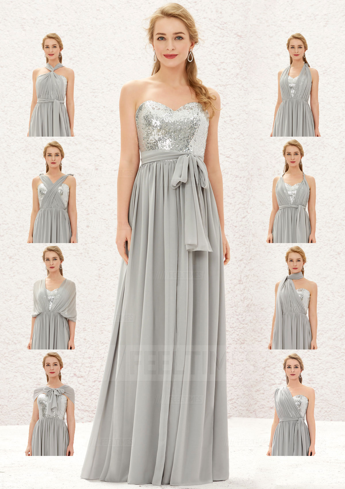 Style-Your-Way 11 Tie Bridesmaid Dress Convertible Style M19235B