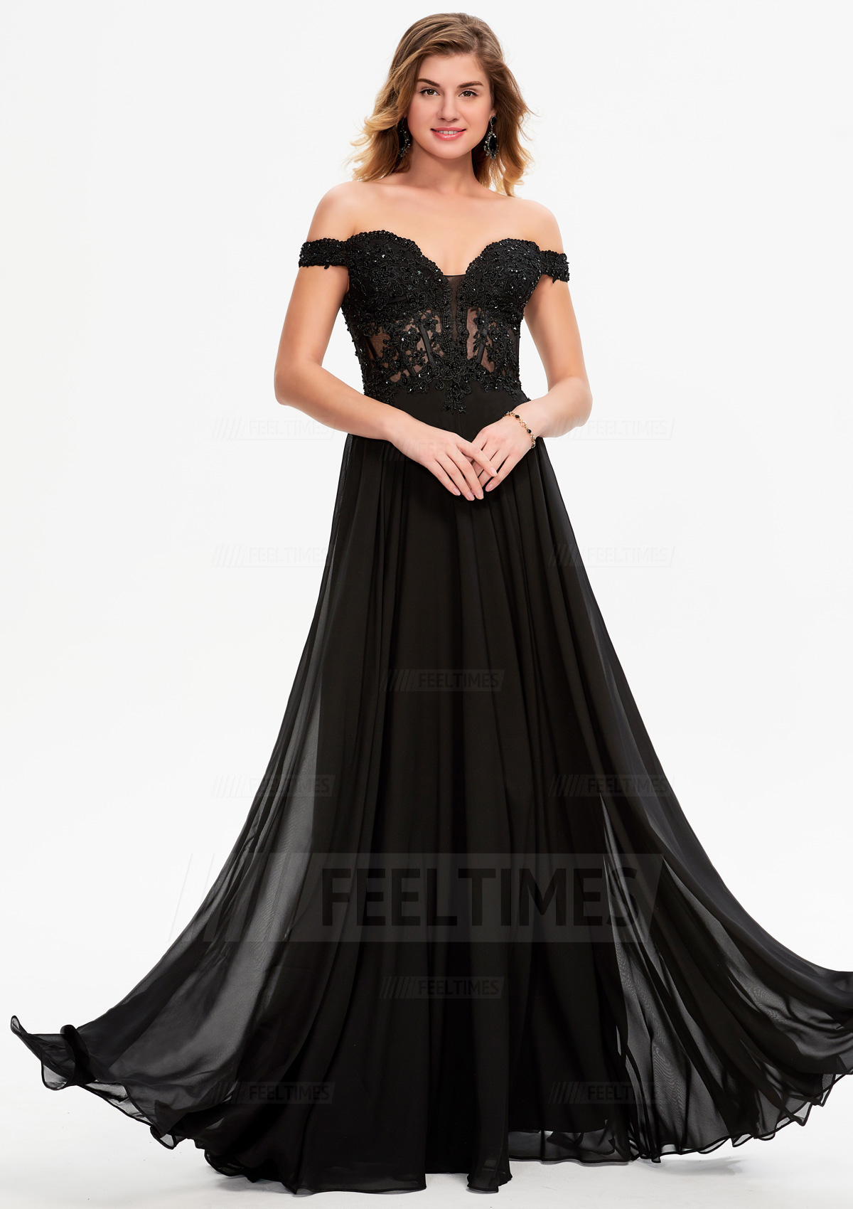 A-line/Princess Sleeveless Long/Floor-Length Chiffon Prom Dress With Sequins/Beading/Appliqued